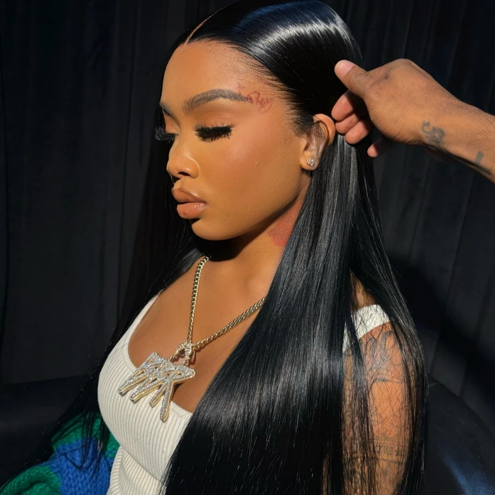 

15A Super Double Drawn 13x6 Real HD Frontal Lace 13x4 Lace Front Wigs 350% Density Bone Straight Remy Human Hair Glueless Wigs