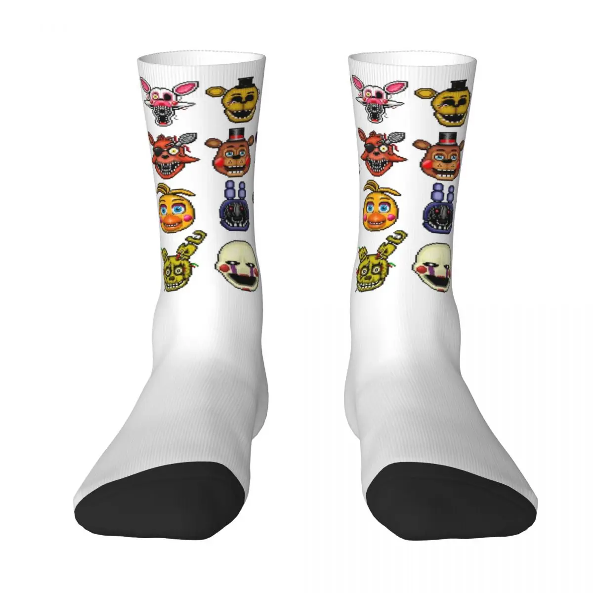 Five Nights Socks Freddy Pixel Vintage Stockings Winter Non Slip Unisex Men Socks Medium Soft Printed Outdoor Socks