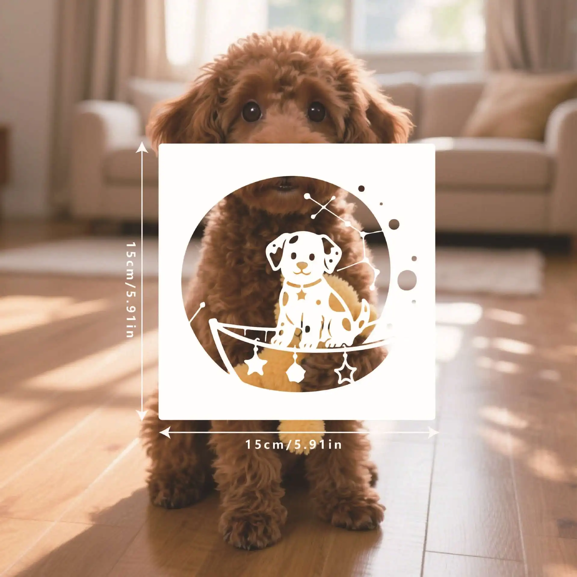 24pcs Dog Angel Animal Pet Memorial DIY Spray Painting Stencils Reusable Plastic Templates For Fabric Wood Paper-Craft Supplies