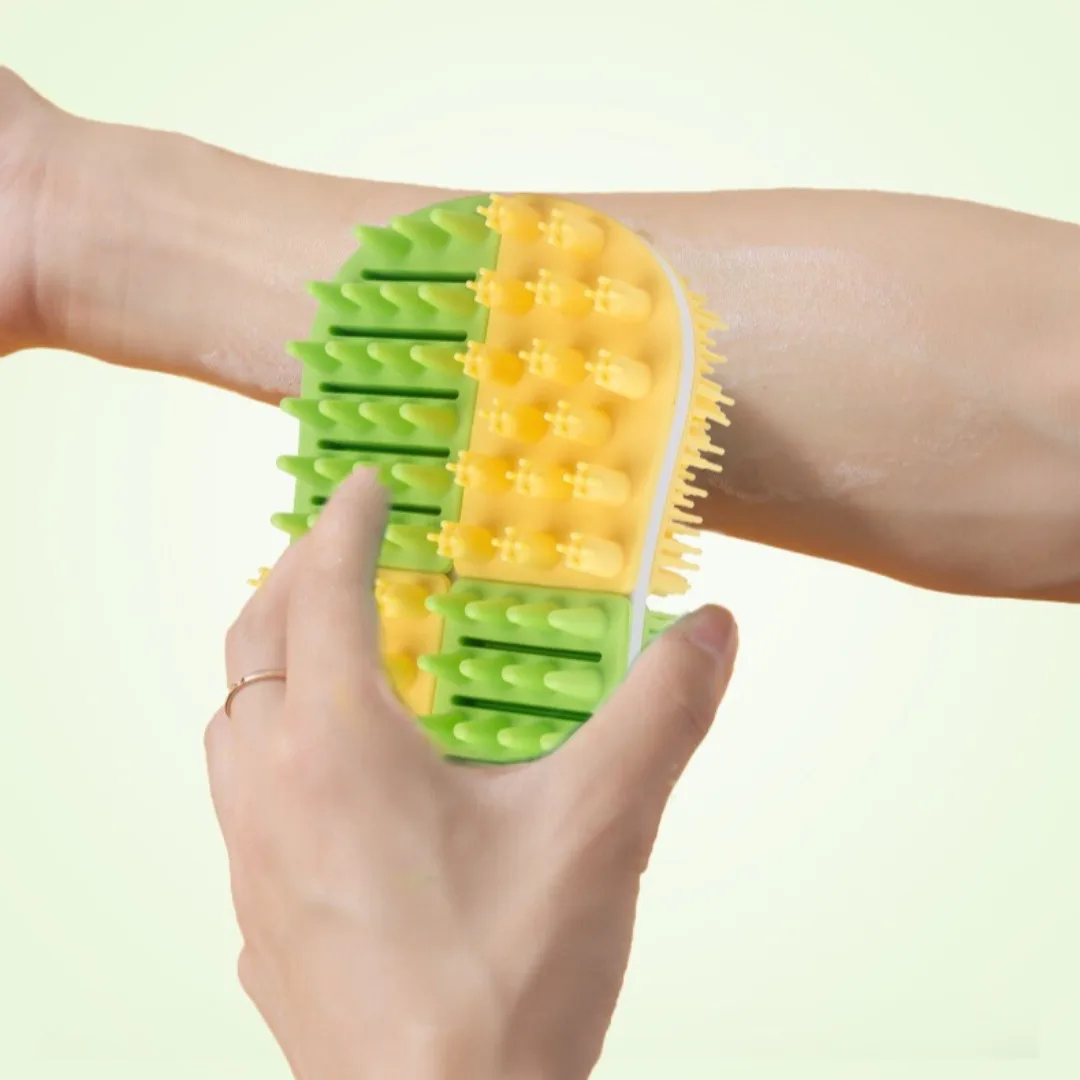 부드러운 실리콘 바디 스크럽 각질 제거 샤워 등 마사지 클렌징 브러쉬 세척이 간편한 바디워시 마사지 실리콘 목욕 브러쉬