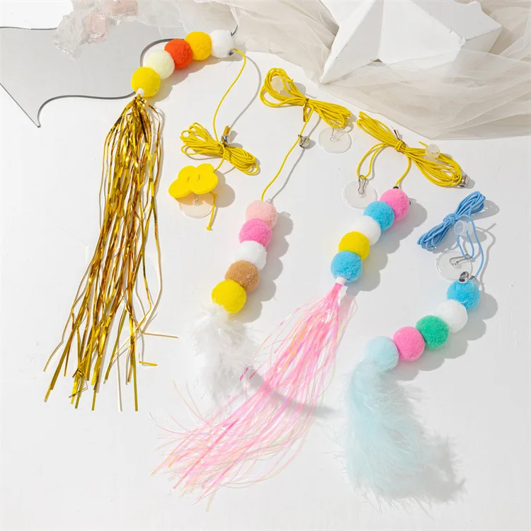 Schwingen an der Schaukel, hängende Tür, Katzen-Teaser-Stick, elastisches Seil, ausziehbares Katzenspielzeug – Detail 6