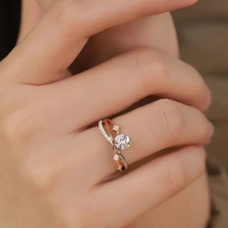 Sunrise-inspired adjustable copper ring with celestial motif featuring engraved planetary orbit design in rose gold or silver fi