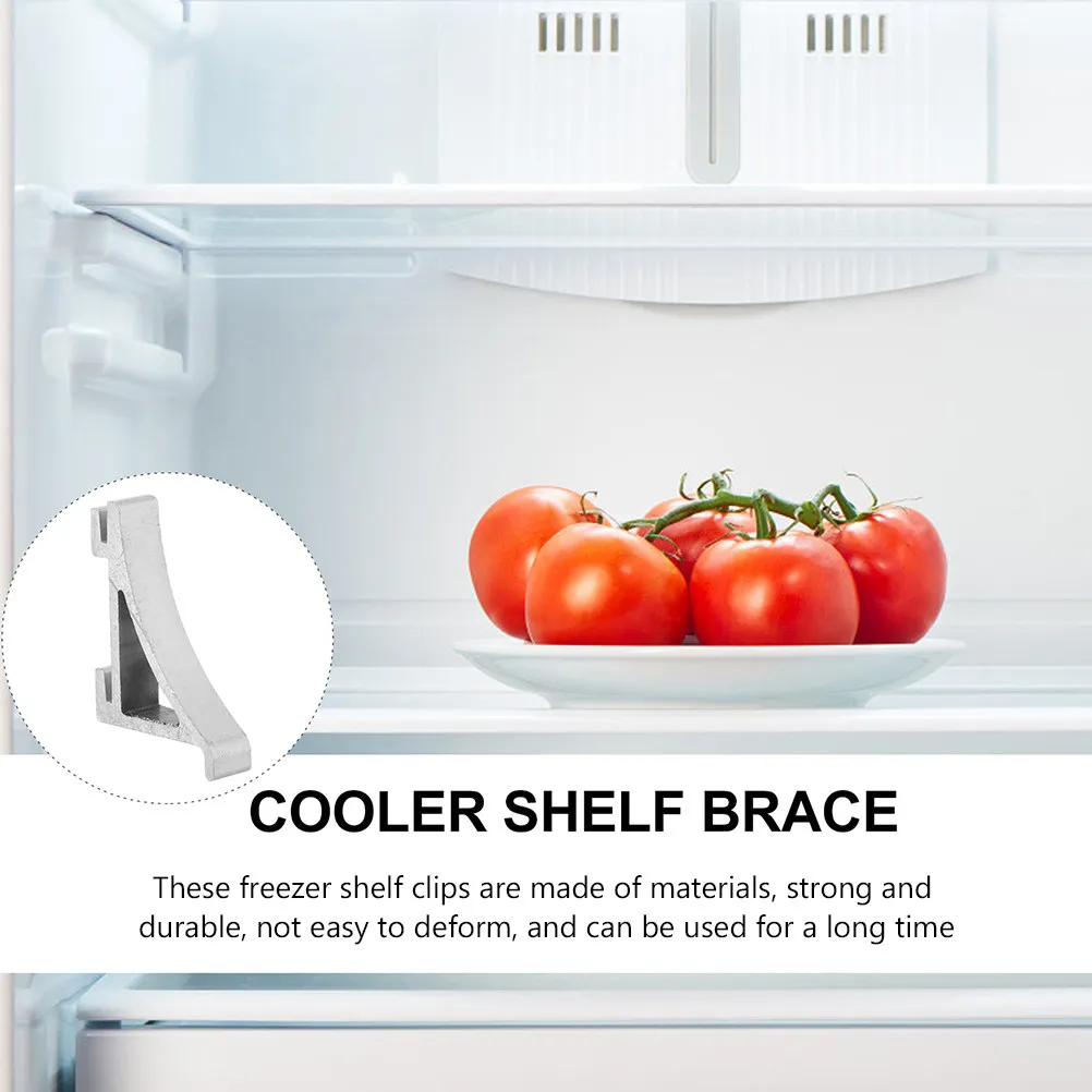8Pcs Stainless Steel Freezer Shelf Support Clips Sturdy Refrigerator Clip Hooks Cooler Shelf Clamp Brackets No Deformation