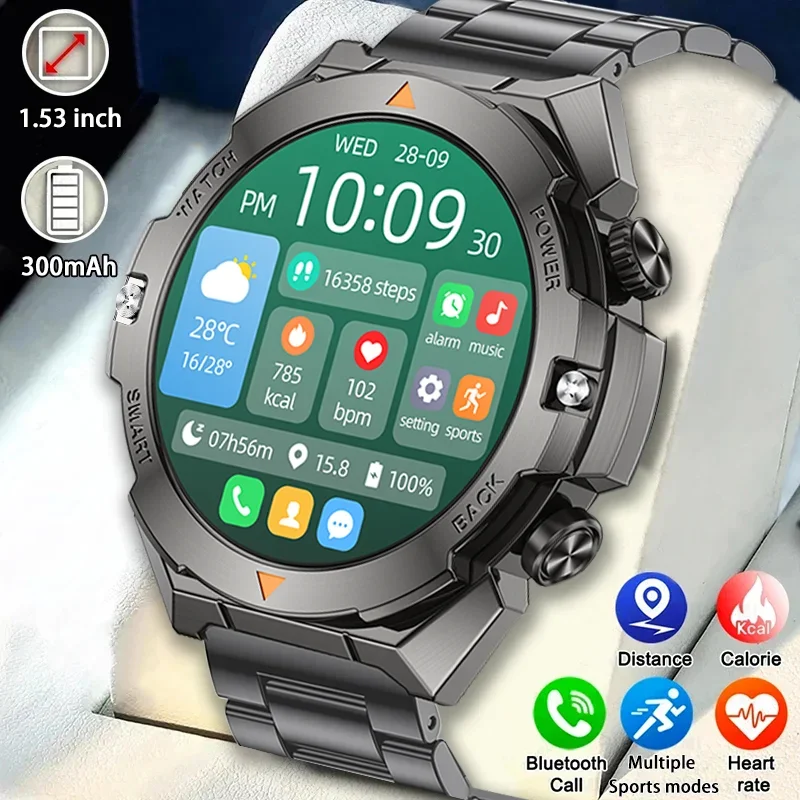 

2025 New Men's SmartWatch 1.46 Inch Display, Bluetooth Call, Fitness & Motion Tracking Blood Pressure Monitoring 3ATM Waterproof