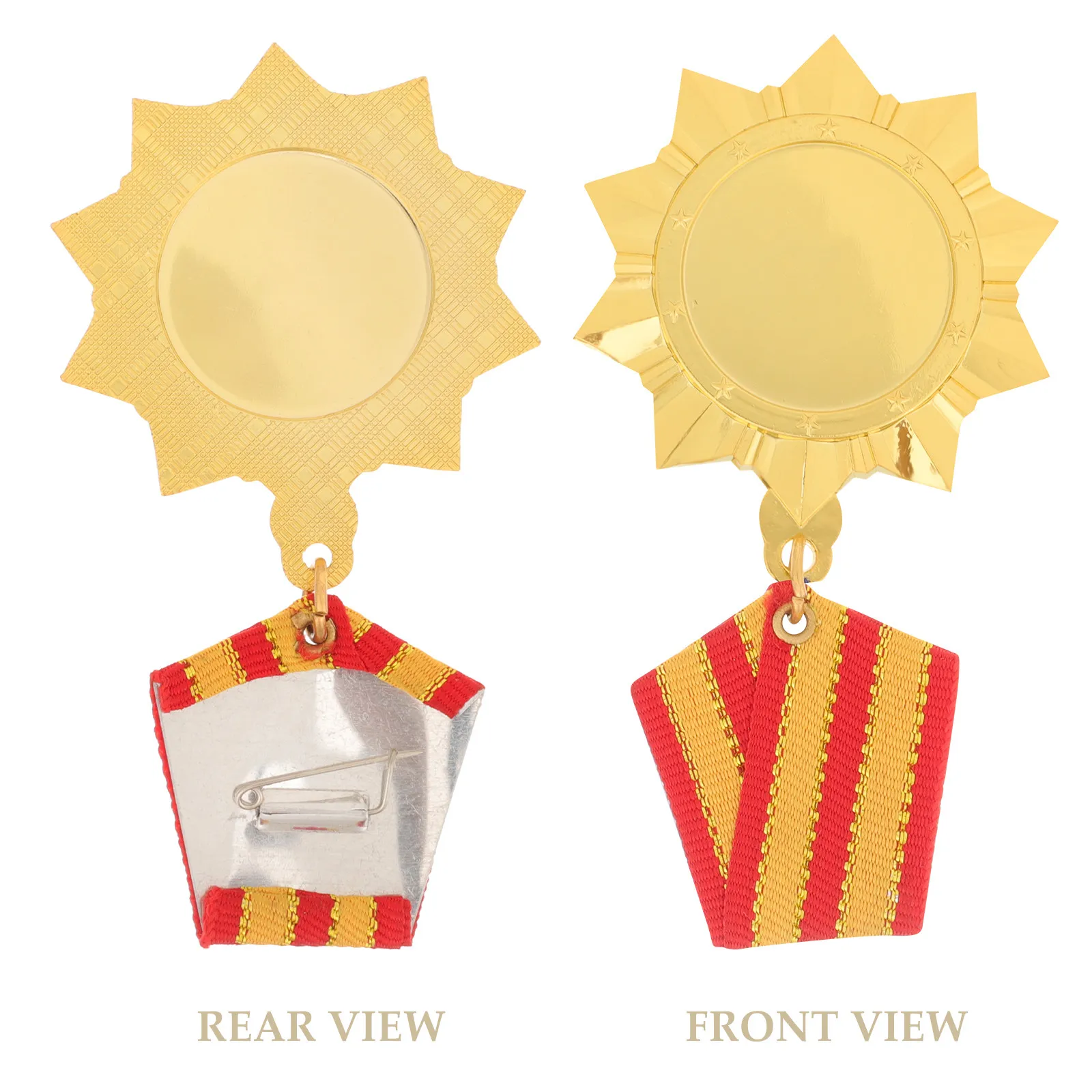 3Pcs Alloy Medals Set Award Badge Party Favor Game Prize Lapel Pin Memorial Brooch for Teens Learning Motivation