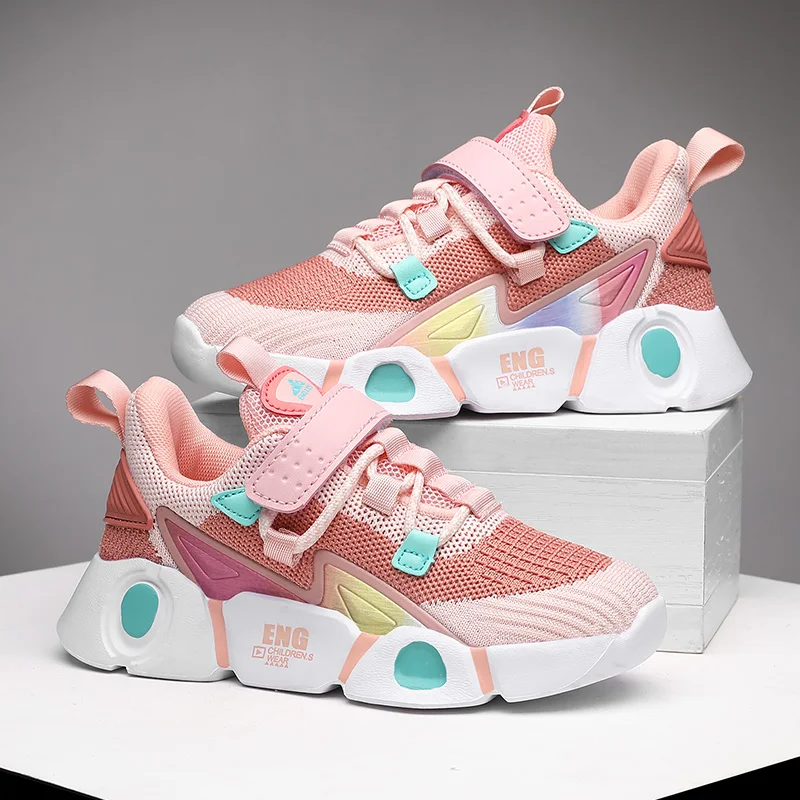 

Spring and Autumn Girls' Mesh Breathable Sneakers, Middle and High School Students' Daily Casual Shoes