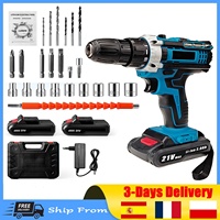 21V Impact Cordless Screwdriver 1600rpm High Speed Speed Rechargeable Battery curtain house driver Power Tools With tool Bits