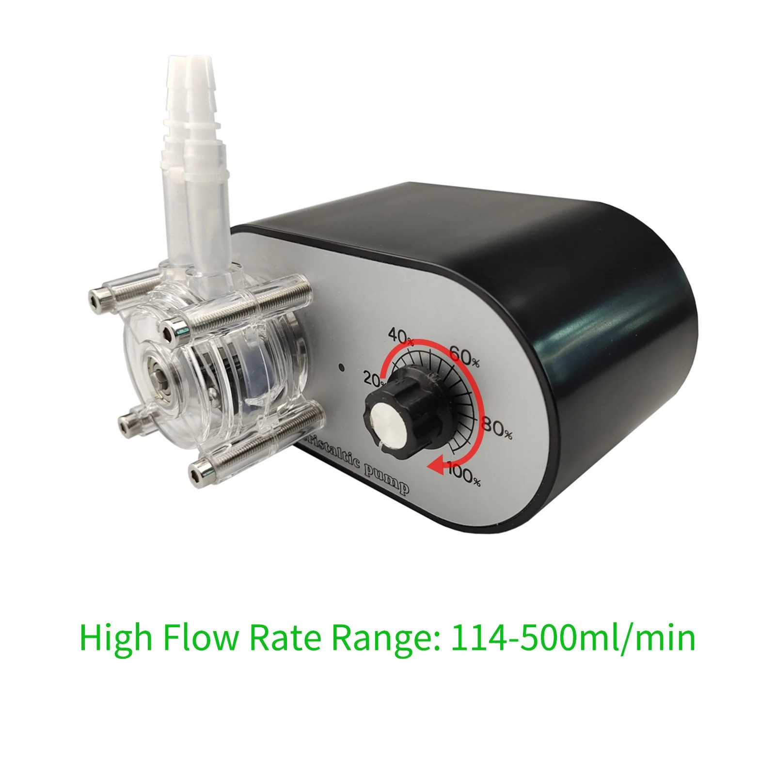 G928A Schlauchpumpe, 114–500 ml/min, einstellbare, selbstansaugende Dosierpumpe mit hoher Rate für Aquarium-Laboranalyse-Dosierzusätze