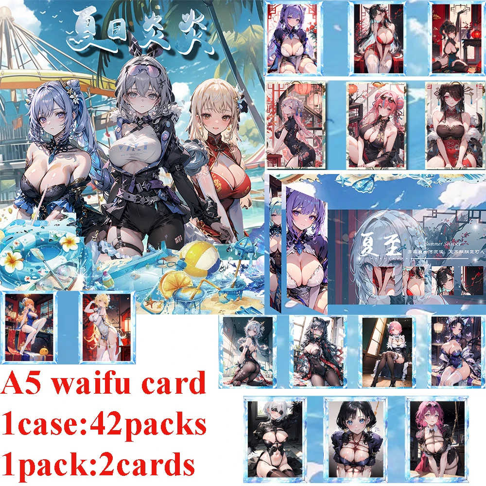 New A5 Hot Summer Goddess Story Cards Anime Girls Party Swimsuit Bikini Feast Booster Box Children Game Toys And Hobbies Gift