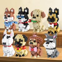 New Pet Teddy Husky Dog And Cat Toy Small Particle Building Blocks Puzzle Assembled Children's Toys