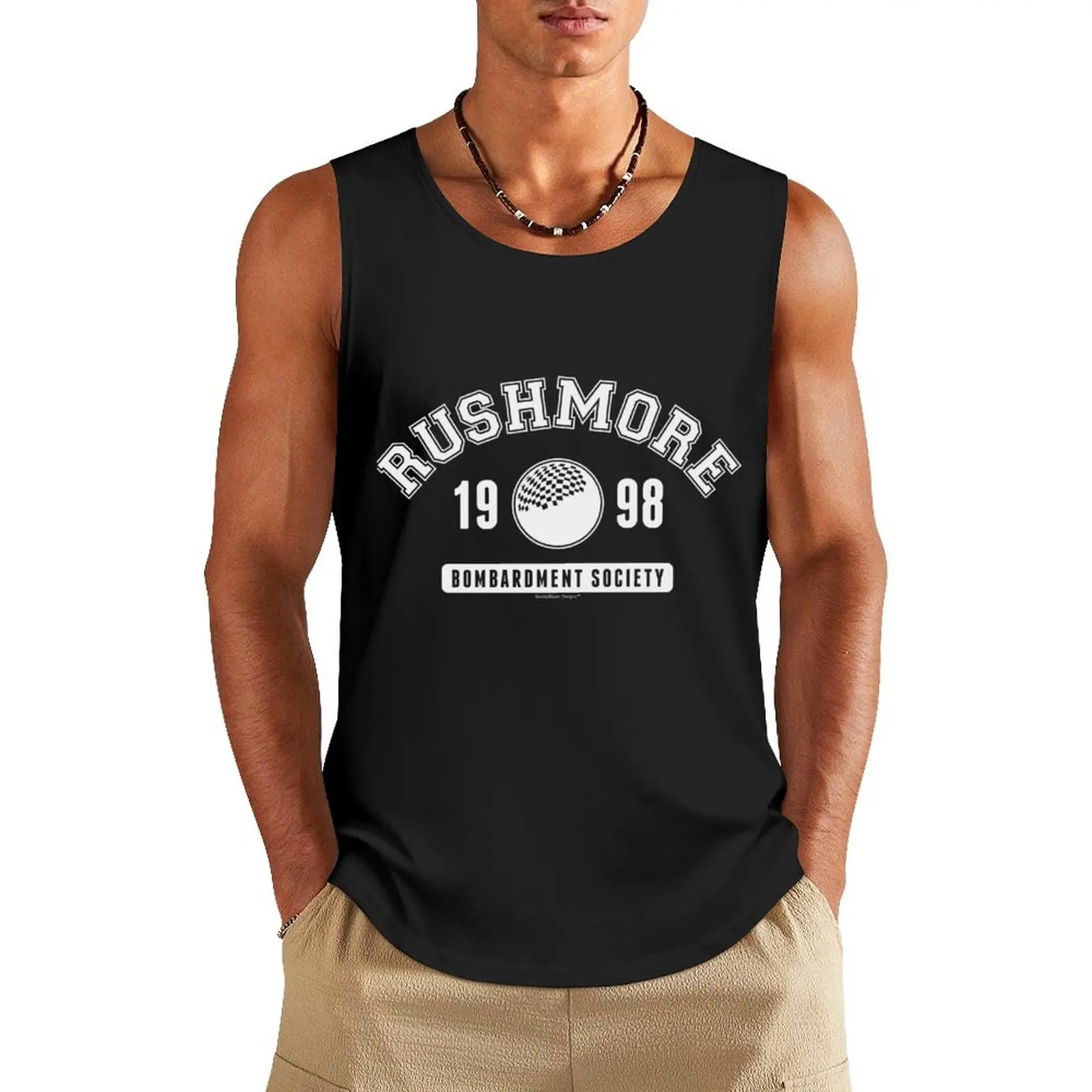 

Rushmore Bombardment Society - Cult Classic Movie - White Tank Top gym accessories men mens gym clothes summer gym clothes men