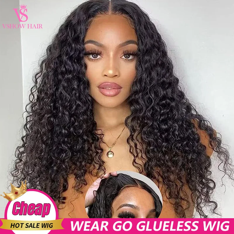 High Quality Wear And Go Human Hair Wigs Glueless 4X6 HD Lace Closure Water Wave Glueless Preplucked Human Wigs Ready To Go