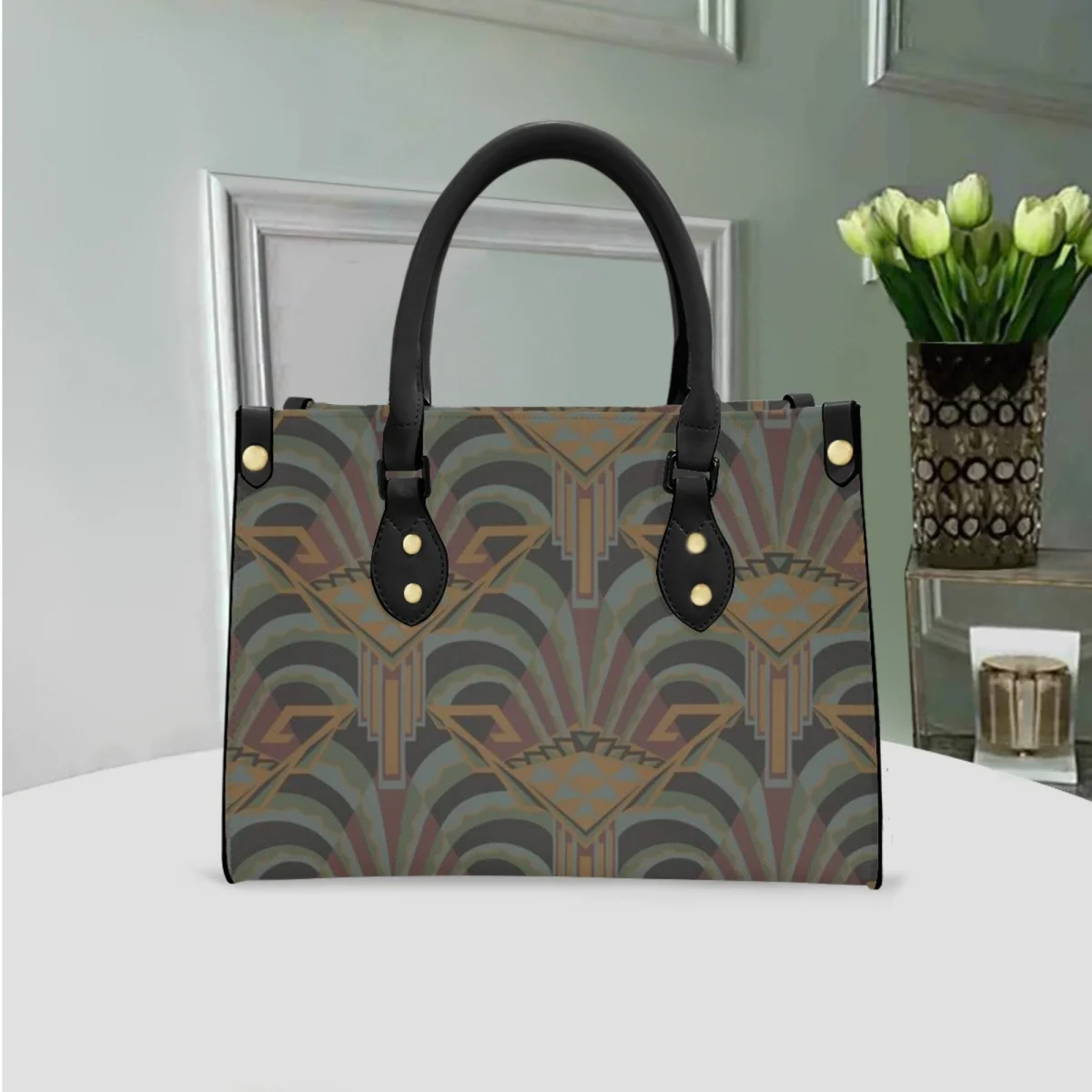 

FORUDESIGNS Cultural Printing Ladies Handbag Retro Pattern Design Wrist Bag Fashion Ladies Handbags Tote Bags Artistic Style