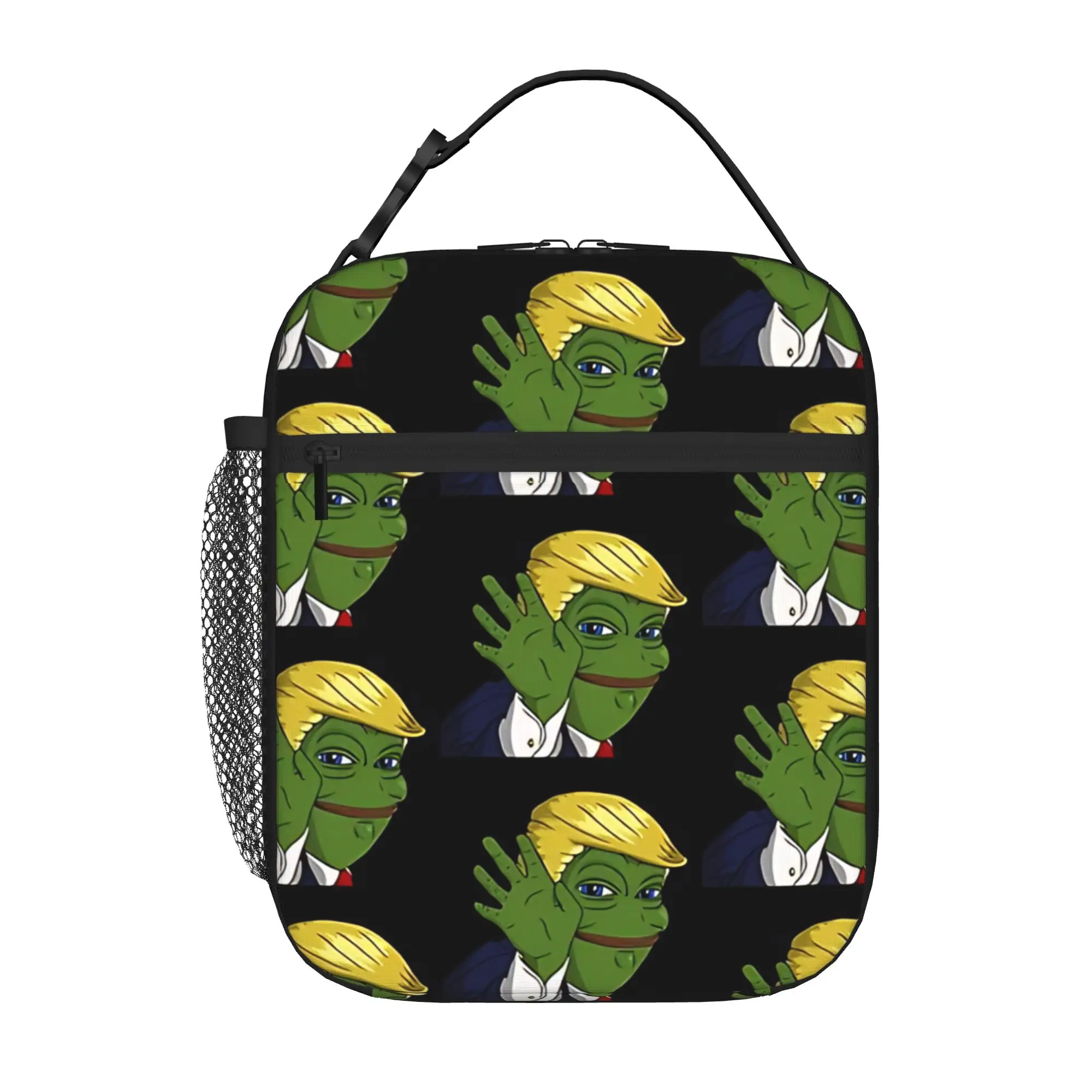 1 Piece Zipper Closure cool Storage Bag Pocket Pepe the Frog School Lunch Food Box Reusable For Lunch Food Bag