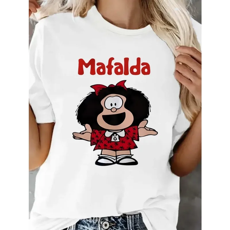 

Women'S Casual Crew Neck T-Shirt Blend with Medium Stretch Knit Fabric Short Sleeve Tee with Graphic Print for Summer