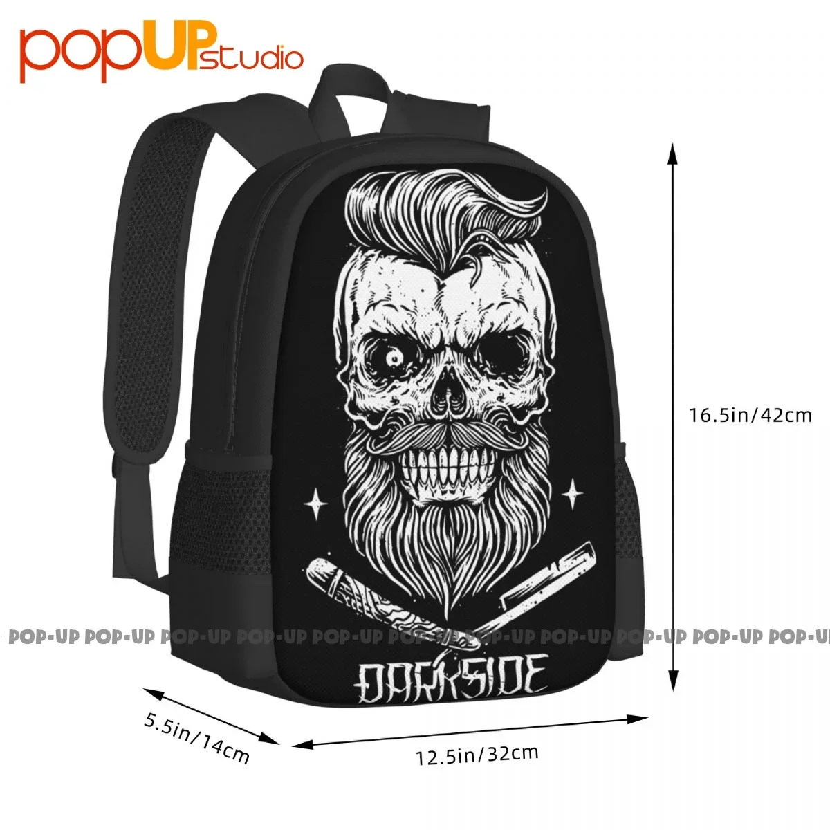 Darkside-Sac à Dos Rockabilly pour Barbier, Rasoir, Crâne, Motard, Grande Capacité, Imprimé, Natation, Sports, Équitation