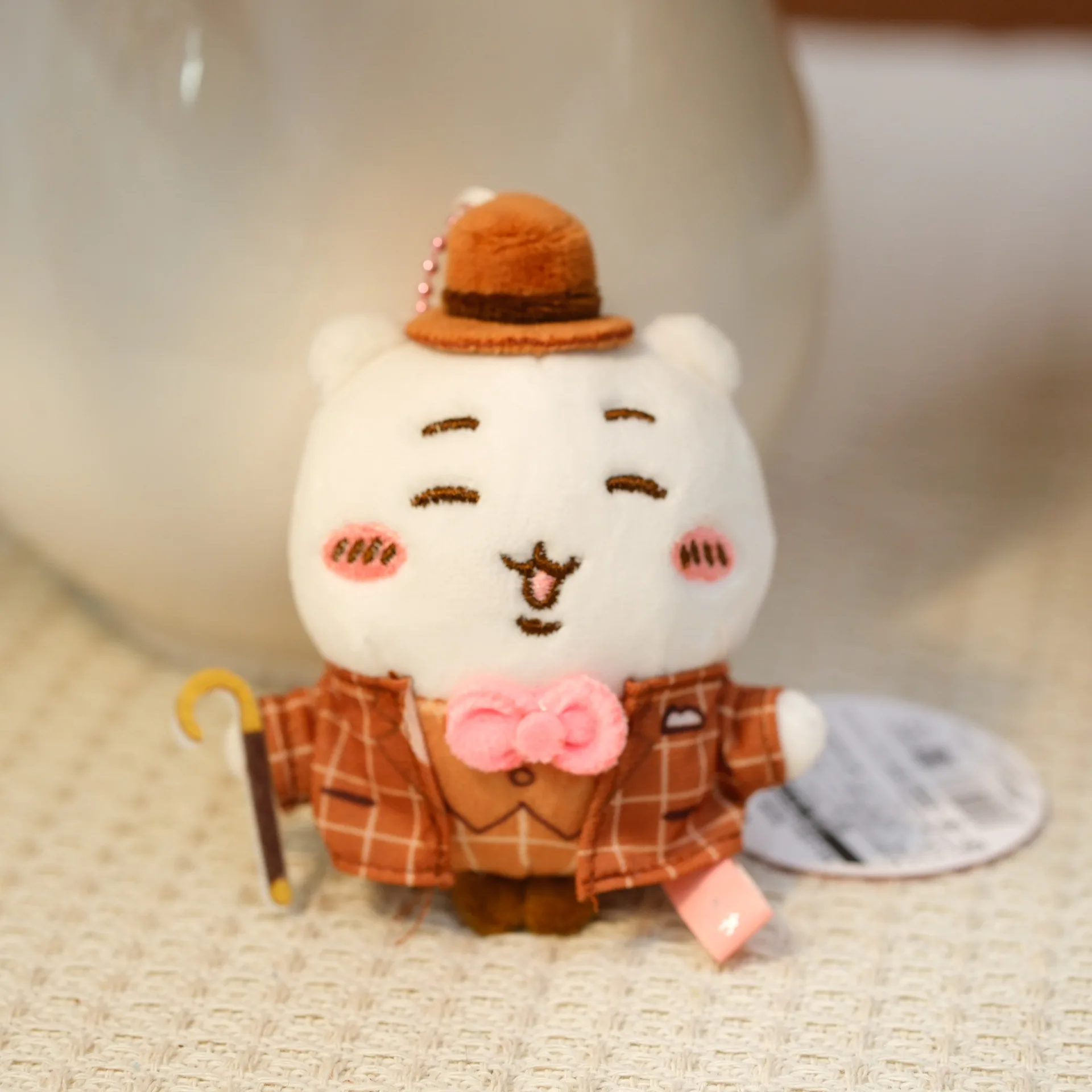 Adorable Ckw Detective Style Plush Bag Pendant 10cm Cute Hachiware Usagi Stuffed Animal Doll Keychain Cartoon Hanging Ornament view 3