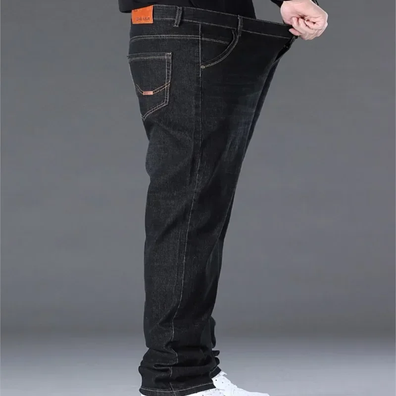 

Plus Size 48 50 Men Denim Jeans 300KG Casual Fashion Business Pants Elastic Loose Straight Long Dropship Large Size 5XL 6XL 7XL