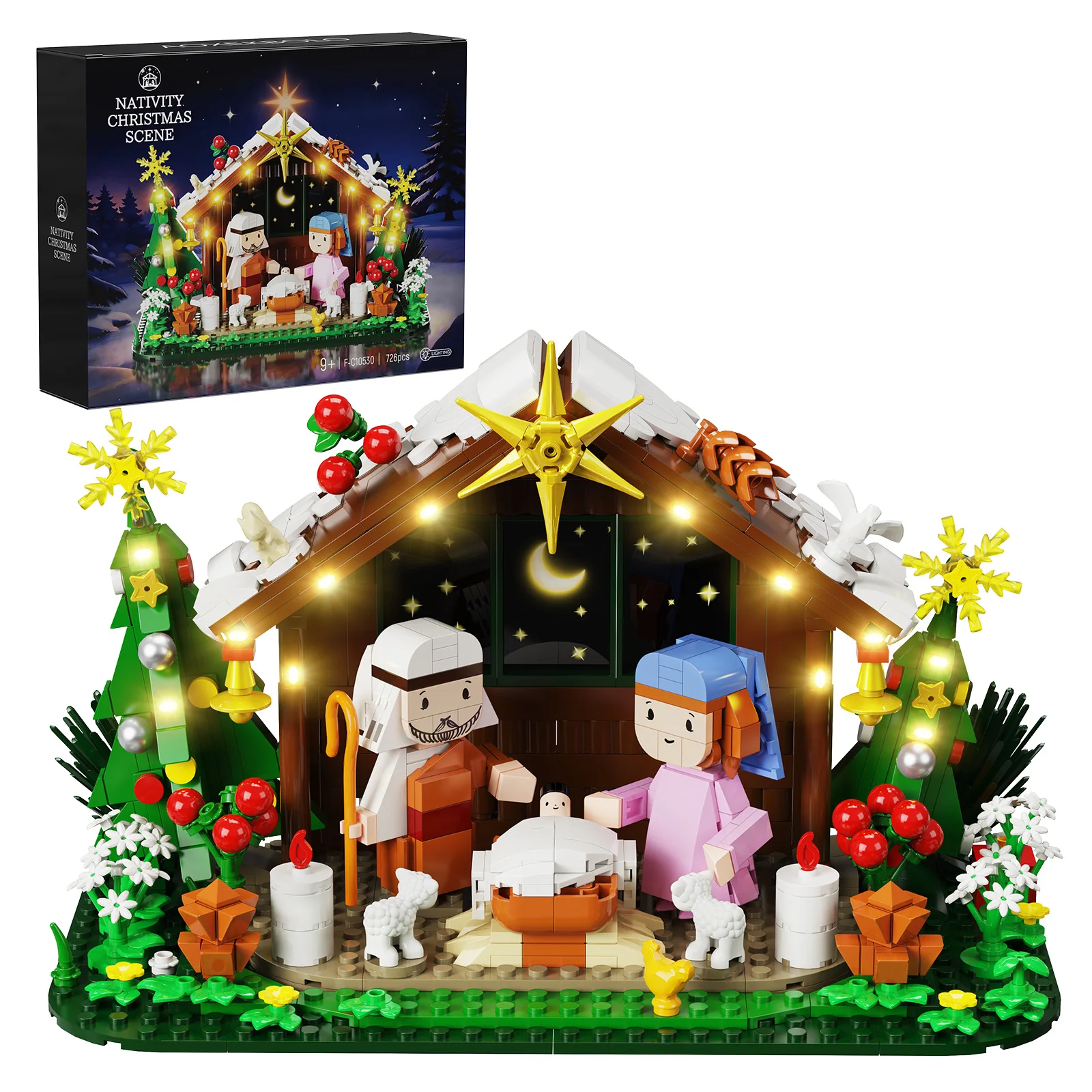 Christmas Nativity of Jesus Building Blocks Set Religious Scene Bricks Model Home Decoration Easter Collectible Gifts for Adults