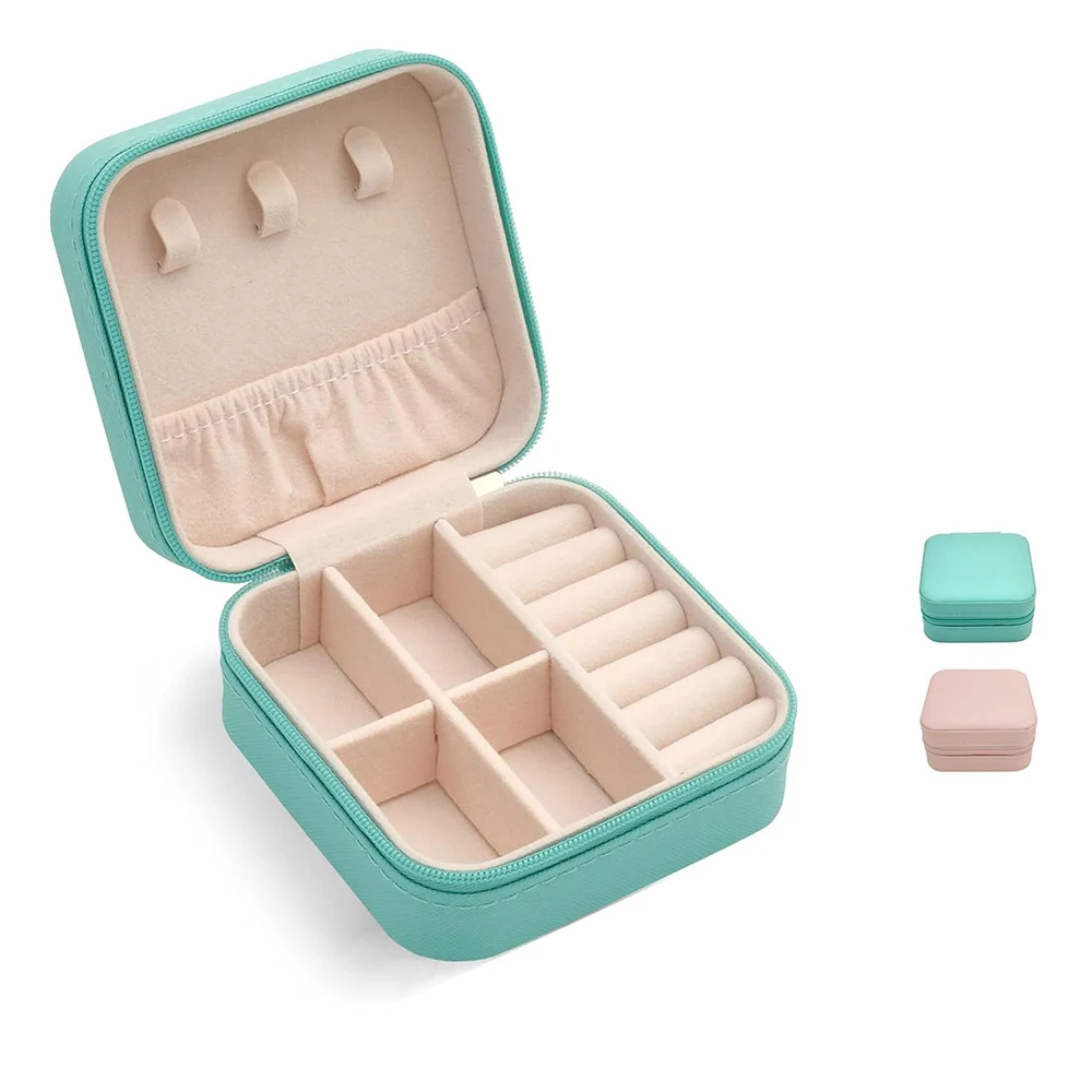 Mini Jewelry Travel Case Nail Polish Storage Bag Small Cosmetic Nail Care Organizer Portable Display Rings Earrings Necklaces