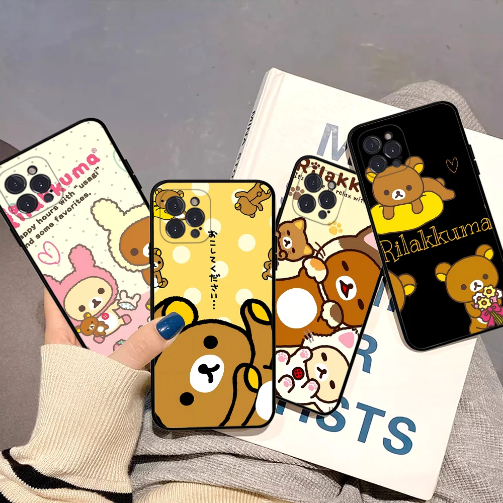 Cute Cartoon R-Rilakkuma Phone Case For iPhone 16 15 14 11 12 13 Mini Pro XS Max Cover 6 7 8 Plus X Funda Shell