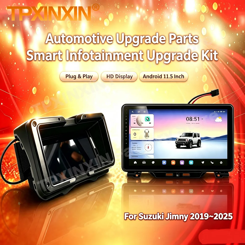 For Suzuki Jimny 2019~2025 TPMS Digital dashboard + Android Radio Digital Display Panel GPS Navigation Stereo Receiver Head Unit
