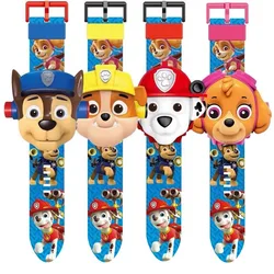 Paw Patrol proiezione 3D bambini orologio digitale Cartoon Dog Marshall Chase Puppy Patrulla Anime Figure Toy Kids regali di natale