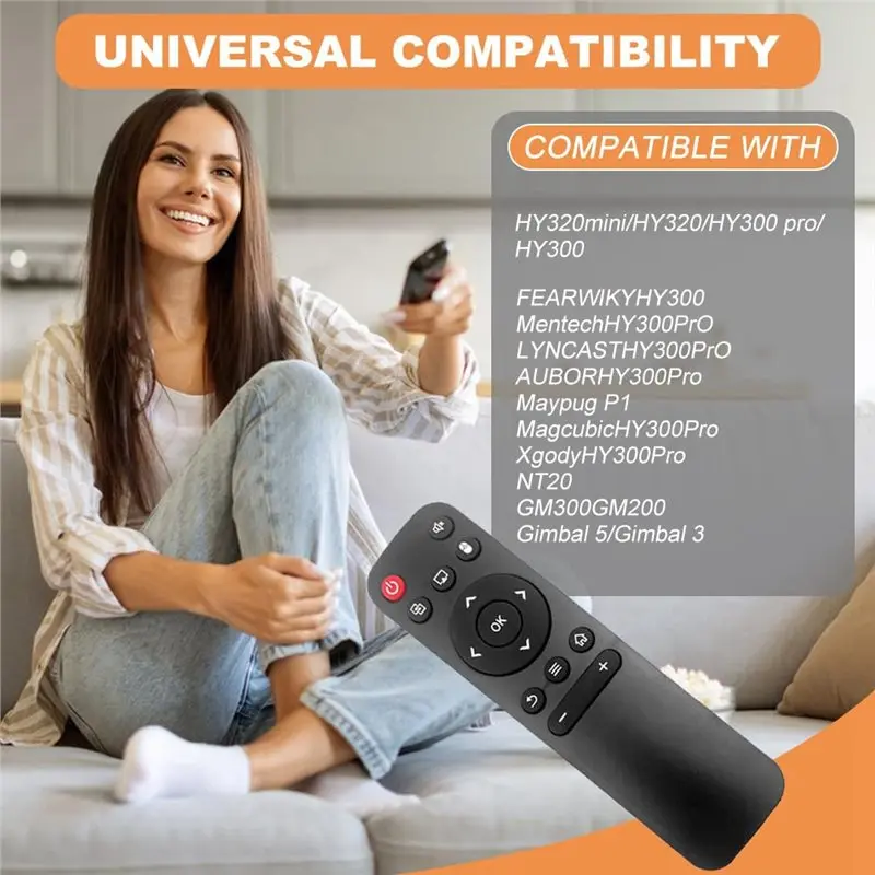 A31T 3PCS Projector Remote Control for HY300 HY320 HY300Pro, Universal Replacement, Black, Plastic