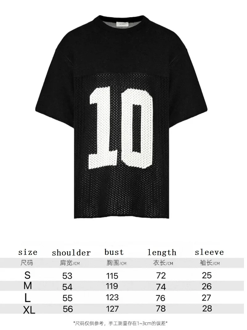 Summer Askyurself Tshirts Black NO.10 Letter Logo Knitted Short Sleeve Hiphop Casual Street Cleanfit ASK T-shirts Men Women