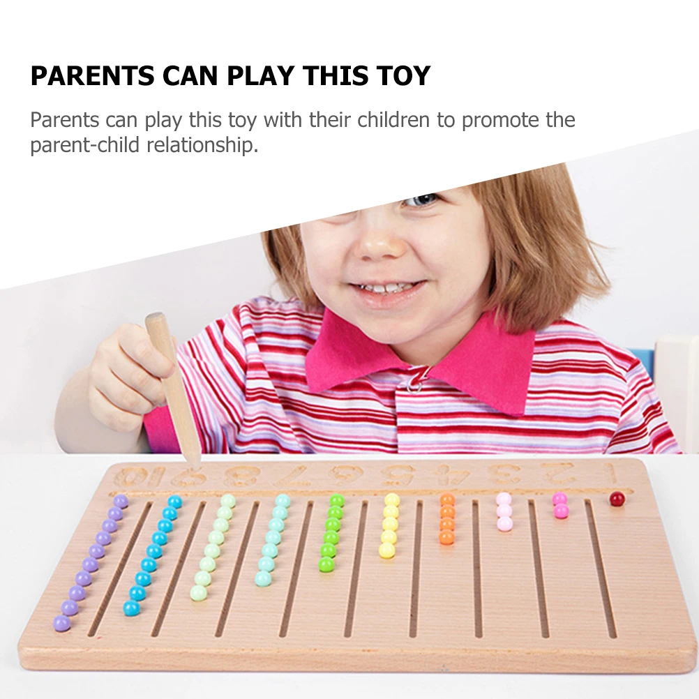 유아 교육을 위한 다채로운 구슬이 있는 대화형 나무 숫자 학습 추적 보드