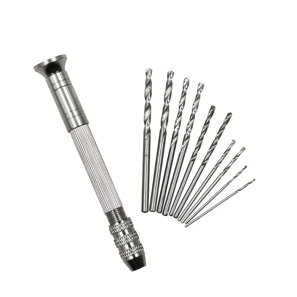 

11-Piece Set of Portable Mini Hand Drills, Twist Drills, DIY Small Tools for Manual Drilling, Practical Hole Puncher