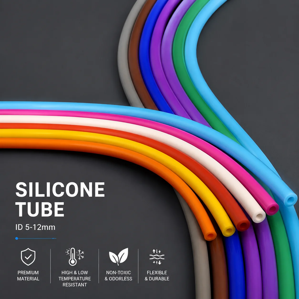 1/3/5M Food Grade Silicone Tubing with an Inner Diameter of 5-12mm Is Not Easily Cracked after Repeated Bending