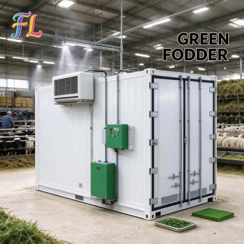 Container Hydroponic Fodder Machine Weatherproof Sealed Container Sprout Growing Equipment For Outdoor Ranch Layout