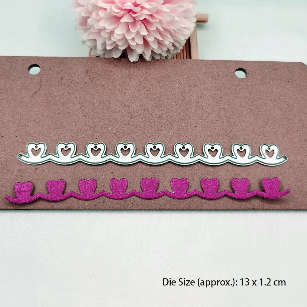 

Metal Cutting Dies Scrapbooking Heart Border Die Cutter Template for card making Handmade Mold