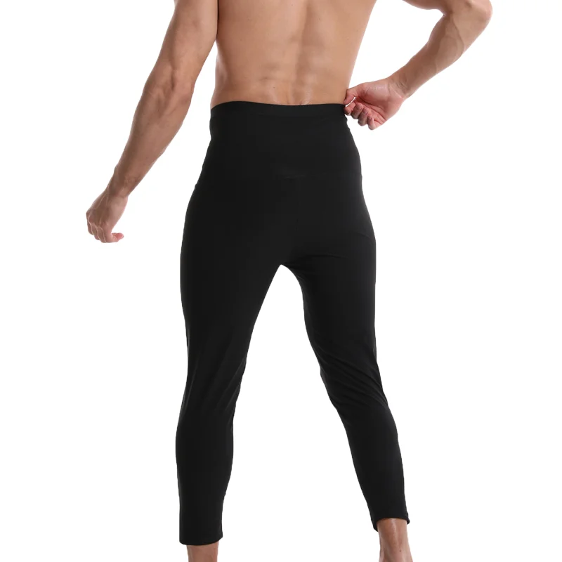 Fitness Sauna Sweat Pants for Men Fat Burning Leggings Compression Hight Waist Slimming Sauna suits for Men Workout Long Pants