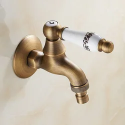 Garden Retro Style Black Antique Brass Finish Washing Machine Faucet Bibcocks Cold Water Tap Nav132