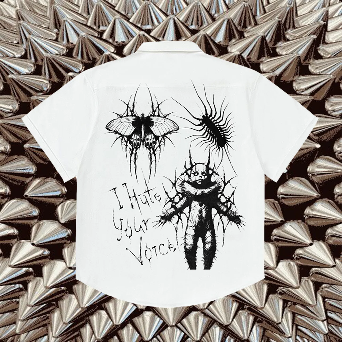 

Retro 2000s pattern Shirt Summer Vintage Gothic Tops Pattern printing Y2K Streetwear Grunge Short Sleeve neutral wind