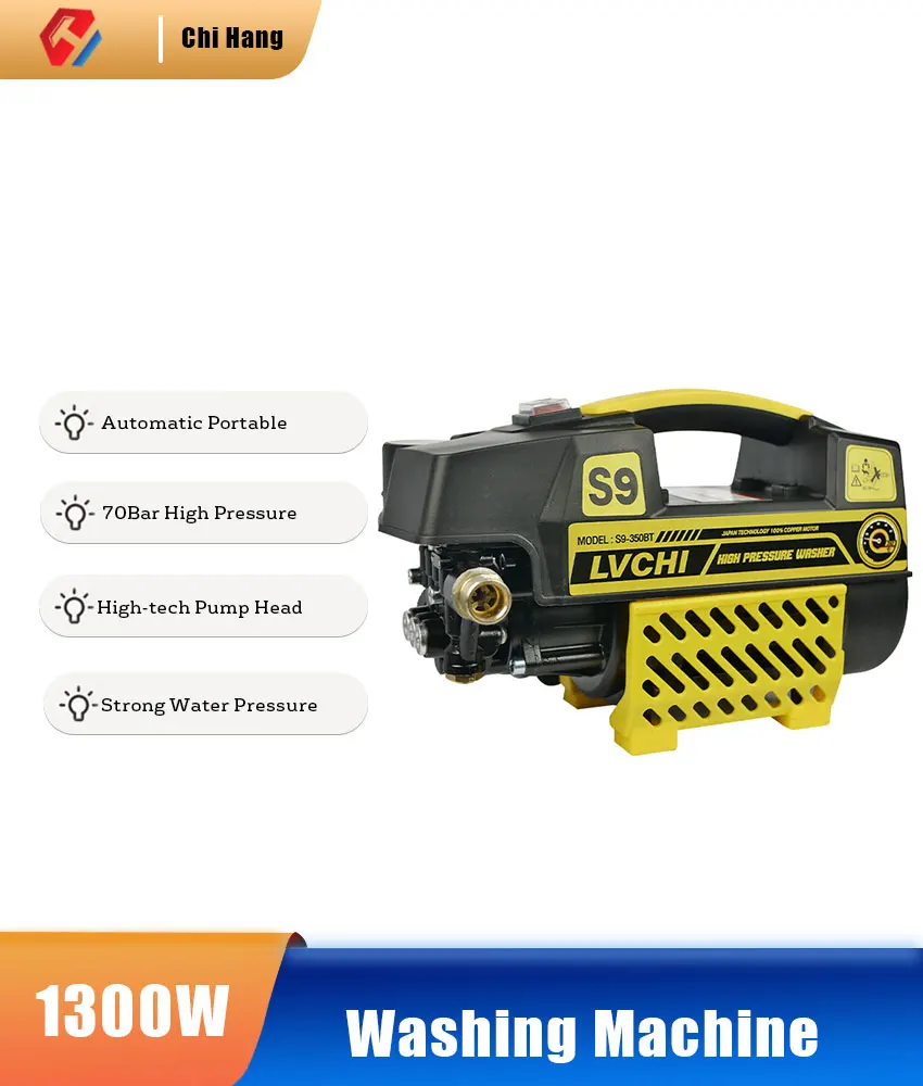 6L/min 1300W 70Bar High Pressure Car Washing Machine Car Washer Artifact Automatic Portable Washing Machine