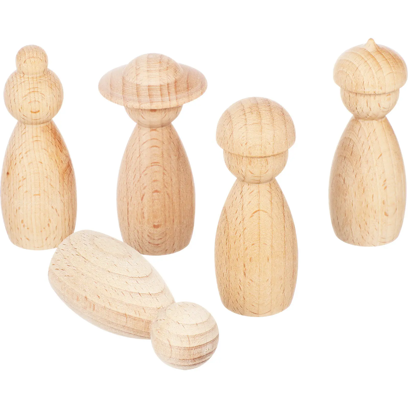 

5Pcs Wooden Graffiti Puppet DIY Simulated Ornament for Kids Painting Fun Creative Craft Activity Indoor Outdoor Decoration