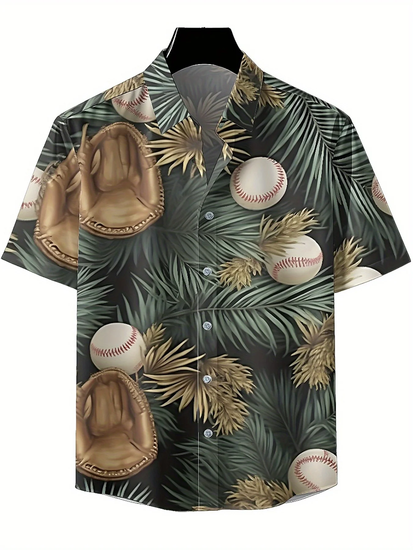 Camisas hawaianas de talla grande para hombre, patrón de béisbol vintage, camisetas casuales de verano, adecuadas para exteriores y fiestas, ropa de calle