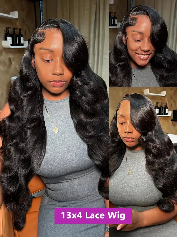 30 40 Inch Black Lace Front 13x6 HD Transparent Body Wave Lace Frontal Human Hair Wig Glueless 5x5 Water Wave Lace Closure Wigs image 5