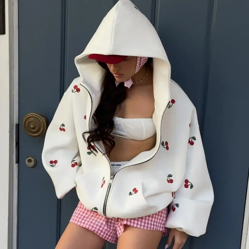 

Сексуальный уличный свитшот с принтом, женская модная верхняя одежда, кардиган свободного кроя с длинными рукавами в европейском и американском стиле