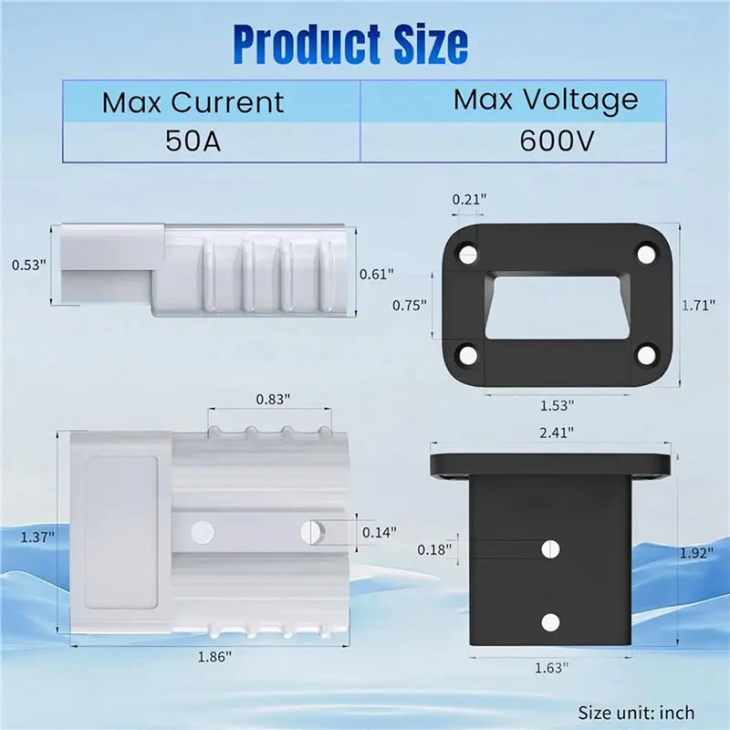 ABZC 4X 8AWG 50AMP Battery Quick Connect/Disconnect Connector, Style Winch Wiring Kit for Electric Vehicle