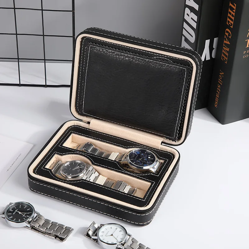 WellZone Portable Traveling Zipper Watch Bag Multiple Positions Dustproof  Embedded Daily Use Watches Protection Box