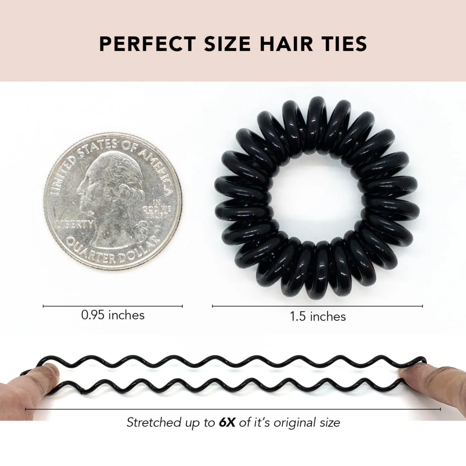 Spiral Hair Ties for Women - Coil Hair Ties for Thick & Thin Hair, No Crease Hair Tie, Hair Coils & Phone Cord Hair Ties, 8pcs (