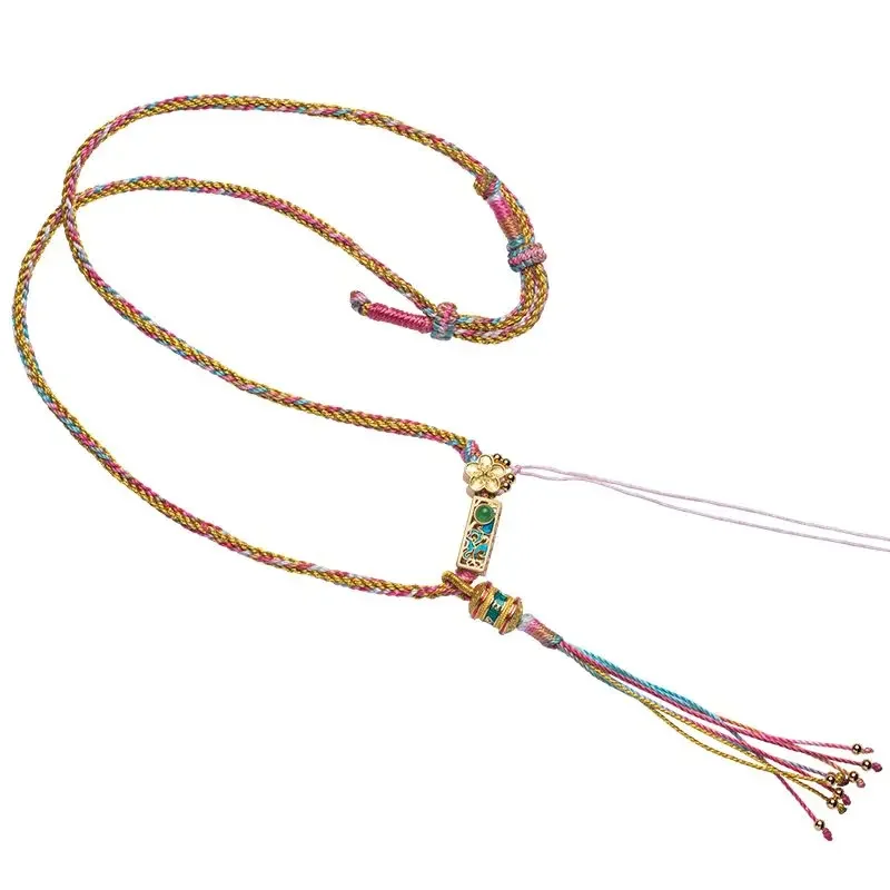 Non-metallic Fabric Pendant Tibetan Handmade Fine-woven Not Included Pendant Rope Neck National Style Pendant Necklace with Rope
