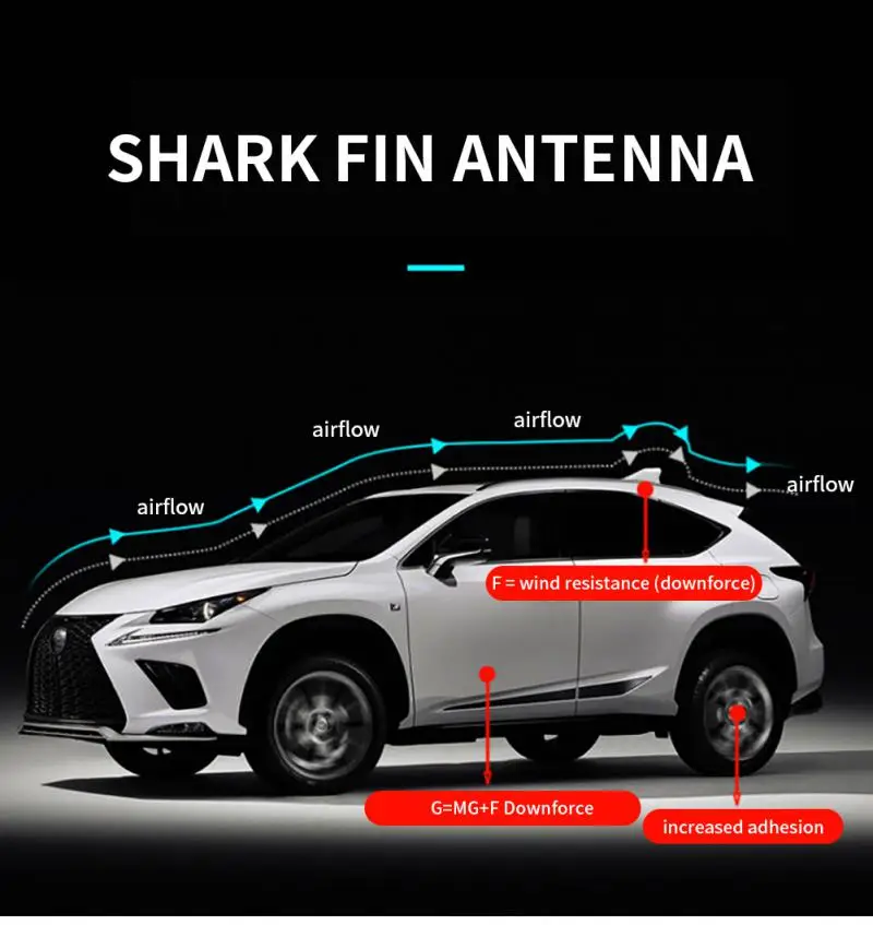 Car Roof Shark Antenna Auto Shark Fin Antenna decorazione adio FM Signal Design Car Styling per BMW/Honda/Toyota