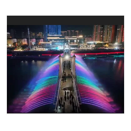 Luxury style color-changing computer control waterfall fountain garden bridge stone products elegant dance fountain