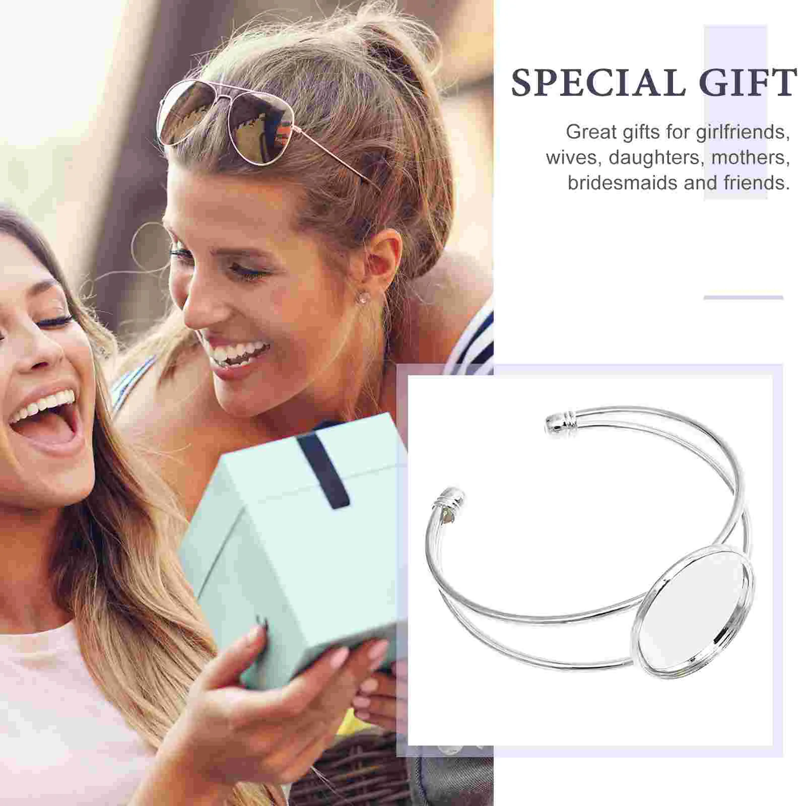 10 Pcs Copper Bracelet Base Kits Blank Bezel Materials Home Craft Supplies Jewelry Making Tools Customizable