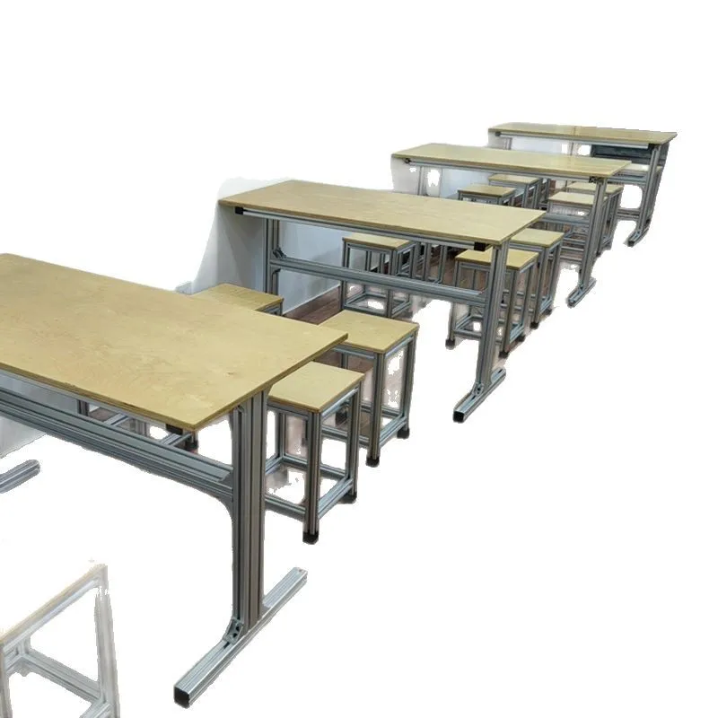 

Nordic Minimalist Aluminum Profile Birch Dining Room Table and Chair Combination